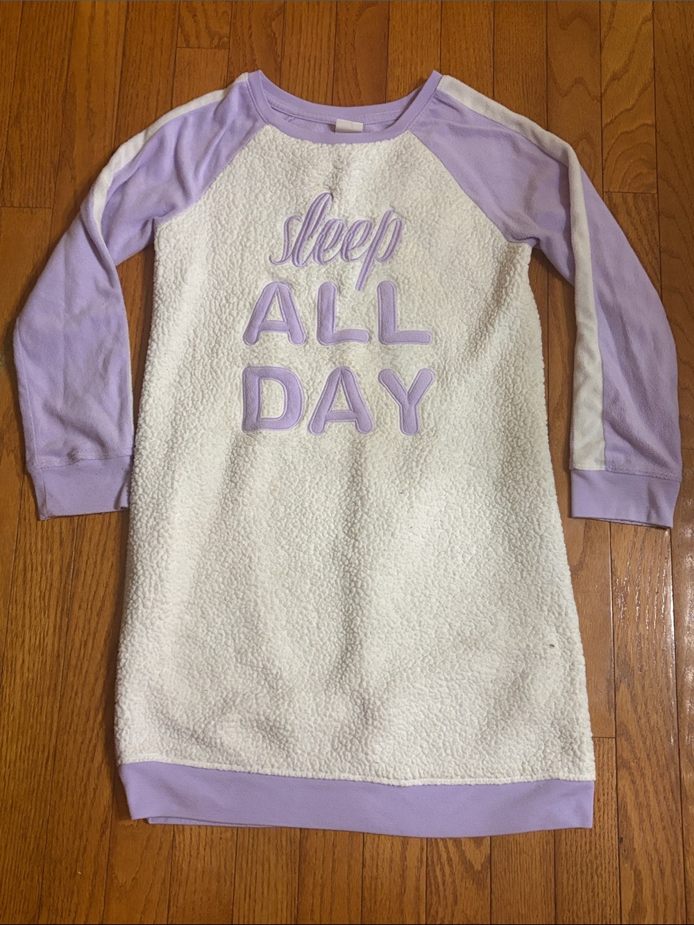 Cat & Jack Lavender and White Sherpa 'Sleep All Day' Nightgown
